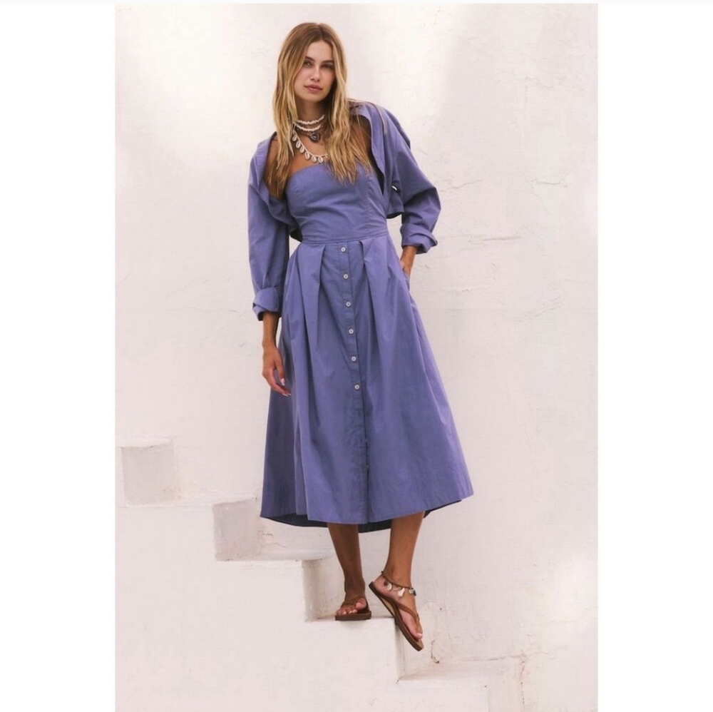 NWT Free People Isley Midi Dress in Flintstone